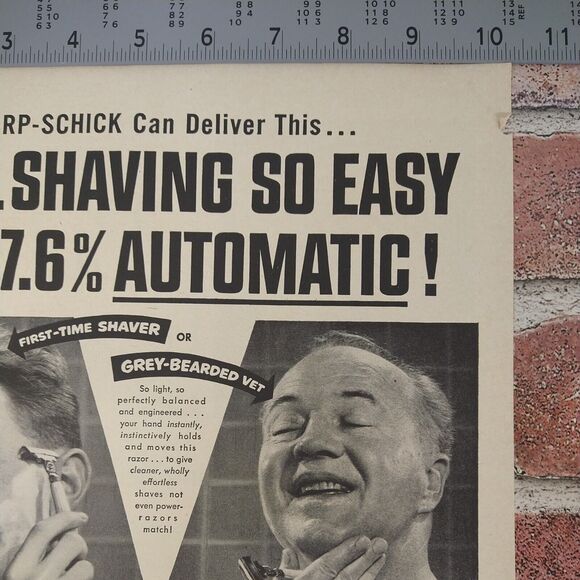 1950 Smiling Happy Men Shaving‎ with Schick Razors - Original Vtg PRINT AD - Picture 8 of 11